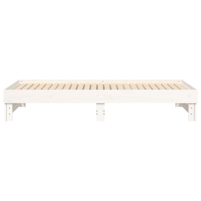 White Pull-Out Day Bed Frame 2x(80x200) cm - No Mattress Included