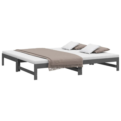 Grey Pull-out Day Bed Frame 2x(100x200) cm - No Mattress Included