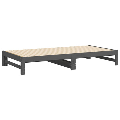 Grey Pull-out Day Bed Frame 2x(100x200) cm - No Mattress Included