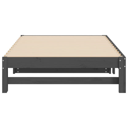 Grey Pull-out Day Bed Frame 2x(100x200) cm - No Mattress Included