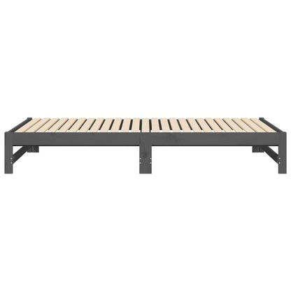 Grey Pull-out Day Bed Frame 2x(100x200) cm - No Mattress Included