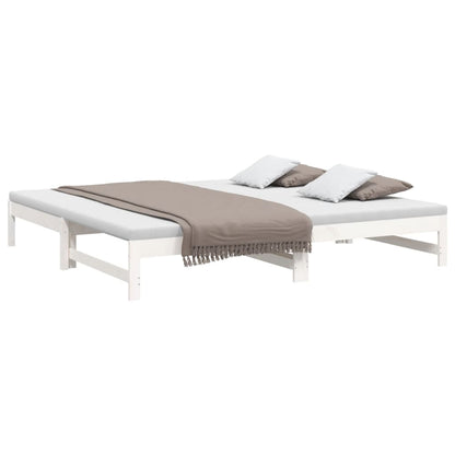 White Pull-out Day Bed Frame - 2x(90x200) cm, No Mattress Included