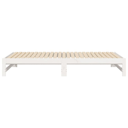 White Pull-out Day Bed Frame - 2x(90x200) cm, No Mattress Included