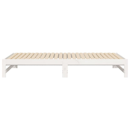 White Pull-Out Day Bed Frame - 2x (80x200 cm) - No Mattress Included