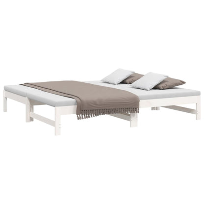 White Pull-Out Day Bed Frame 2x(90x190) cm - No Mattress Included