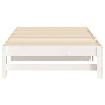 White Pull-Out Day Bed Frame 2x(90x190) cm - No Mattress Included