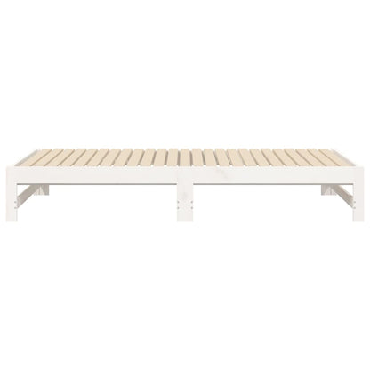 White Pull-Out Day Bed Frame 2x(90x190) cm - No Mattress Included