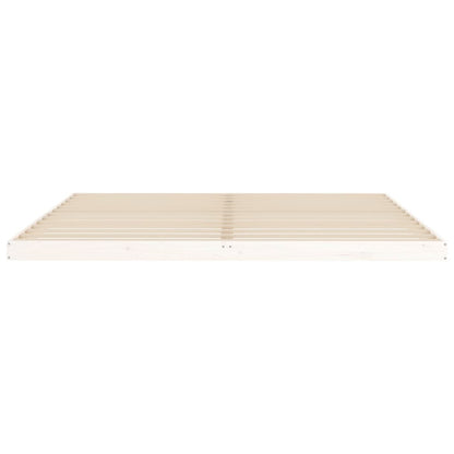 Solid Wood Pine Bed Frame 200x200 cm - White, No Mattress Included