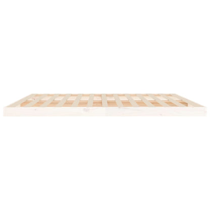 Solid Wood Pine Bed Frame 200x200 cm - White, No Mattress Included
