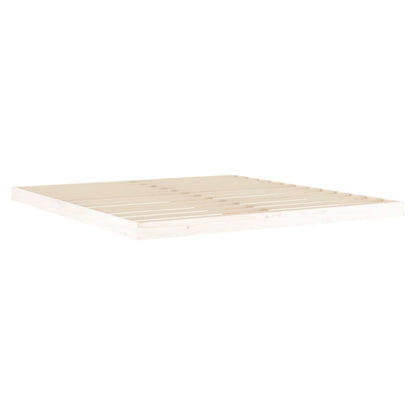 Solid Pine Wood Super King Bed Frame, White 180x200 cm