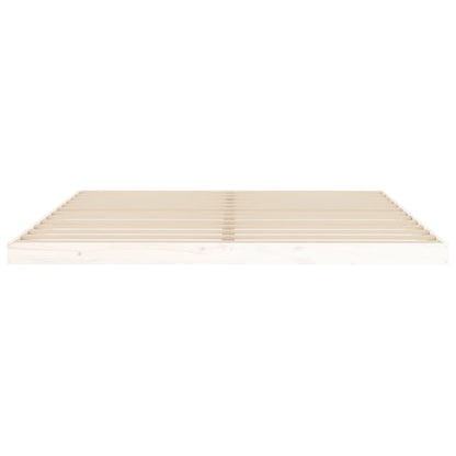 Solid Pine Wood Super King Bed Frame, White 180x200 cm