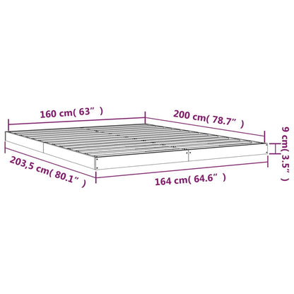 Bed Frame without Mattress White 160x200 cm Solid Wood Pine