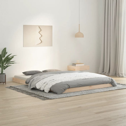 Solid Pine Wood Bed Frame 140x200 cm - No Mattress Included