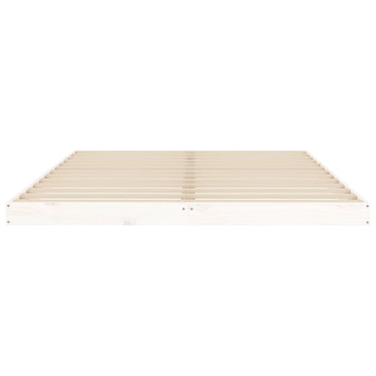 White Solid Pine Bed Frame 140x200 cm - No Mattress Included