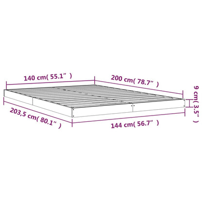 White Solid Pine Bed Frame 140x200 cm - No Mattress Included