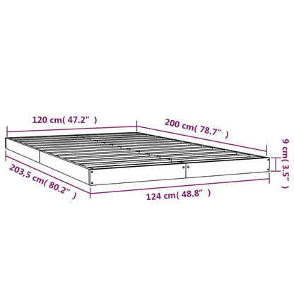 Bed Frame without Mattress White 120x200 cm Solid Wood Pine