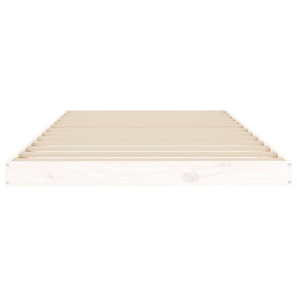 White Solid Pine Wood Bed Frame 100x200 cm (No Mattress)