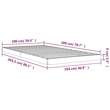 White Solid Pine Wood Bed Frame 100x200 cm (No Mattress)