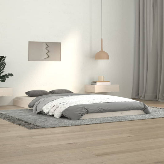White Solid Pine Wood Bed Frame 100x200 cm (No Mattress)