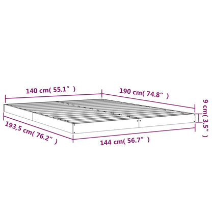 Bed Frame without Mattress 140x190 cm Solid Wood Pine