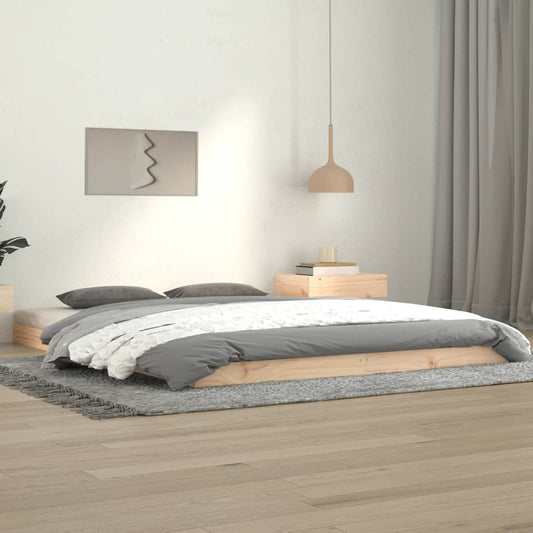 Bed Frame without Mattress 140x190 cm Solid Wood Pine