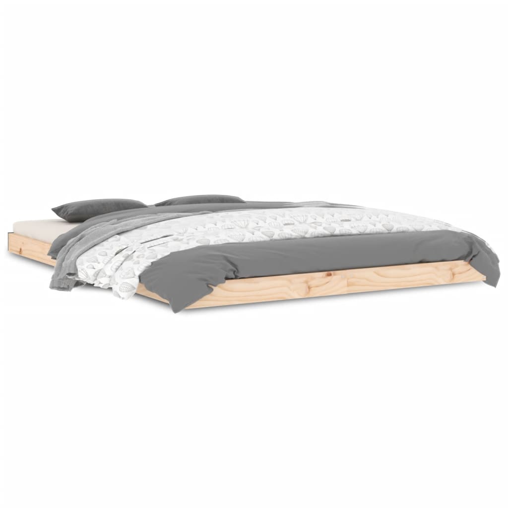 Bed Frame without Mattress 135x190 cm Double Double Solid Wood Pine