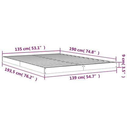 Bed Frame without Mattress 135x190 cm Double Double Solid Wood Pine