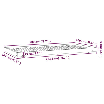 Solid Pine Wood Bed Frame 100x200 cm - Durable, No Mattress Included