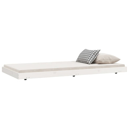 Solid Pine Wood Bed Frame - White 75x190 cm Small Single