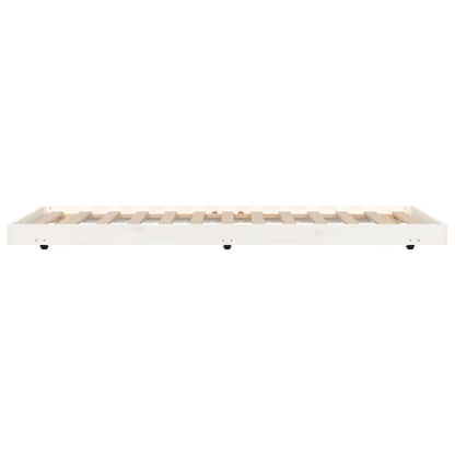 Solid Pine Wood Bed Frame - White 75x190 cm Small Single
