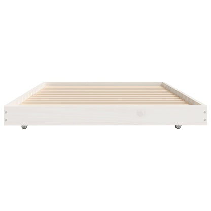 Solid Pine Wood Bed Frame - White 75x190 cm Small Single