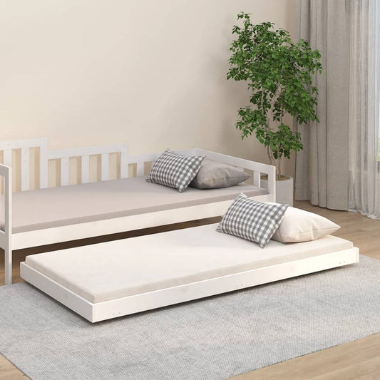 Solid Pine Wood Bed Frame - White 75x190 cm Small Single