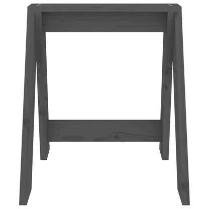 Set of 2 Grey Pine Wood Stools – 40x40x45 cm Solid Design