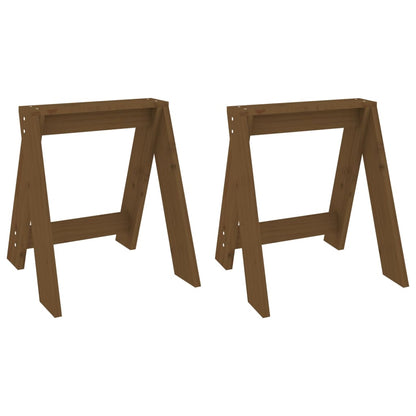Solid Pine Wood Stools 2pcs - Honey Brown 40x40x45 cm