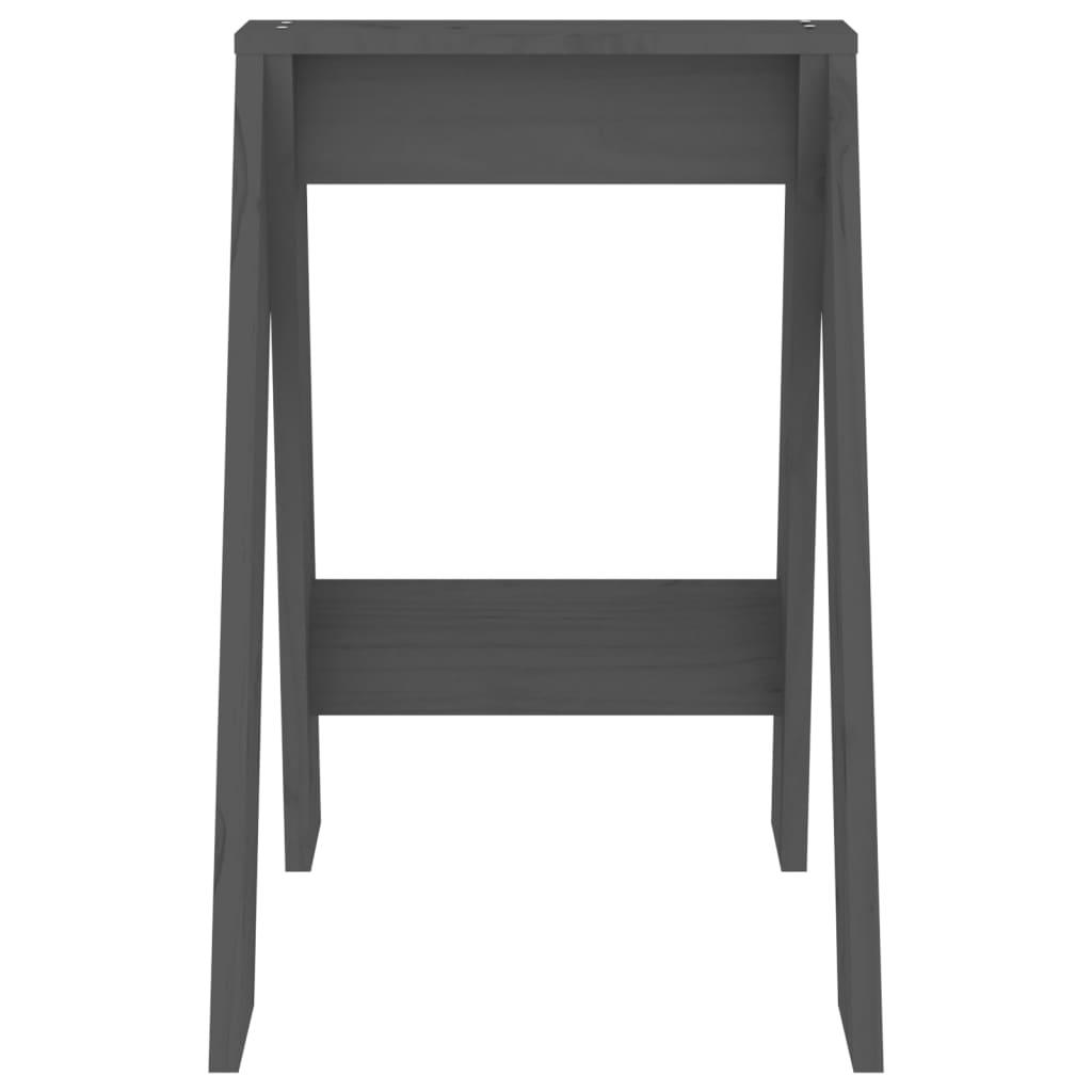 Solid Pine Wood Grey Stools - Set of 2 (40x40x60 cm)