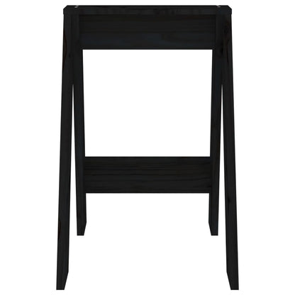 Black Solid Pine Wood Stools, Set of 2 (40x40x60 cm)