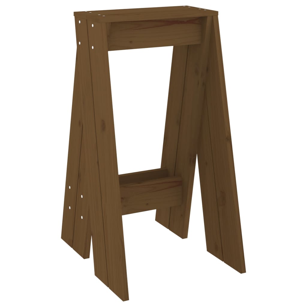 Solid Pine Wood Stools, 2 Pcs, 40x40x75 cm, Honey Brown Finish