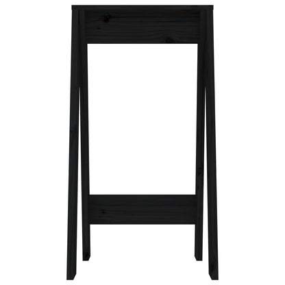 Black Solid Wood Pine Stools - Set of 2, 40x40x75 cm