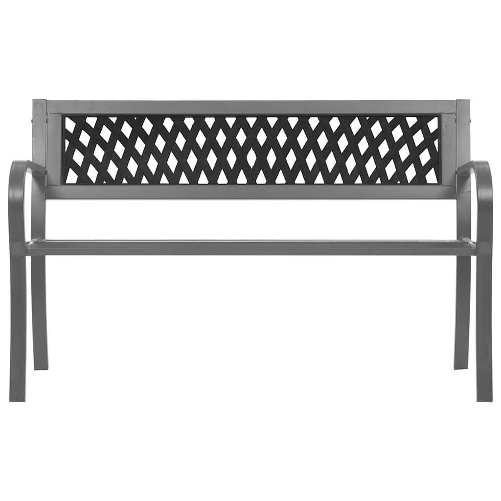 Elegant Black Steel Garden Bench - 120 cm
