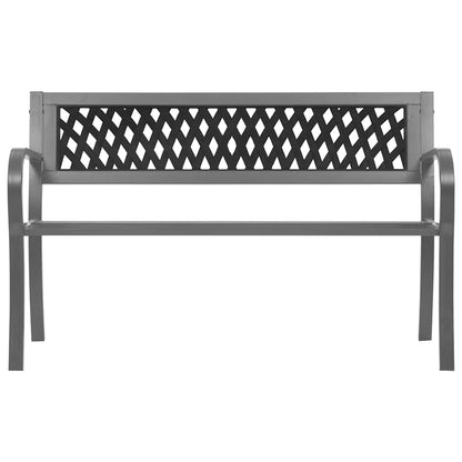 Elegant Black Steel Garden Bench - 120 cm