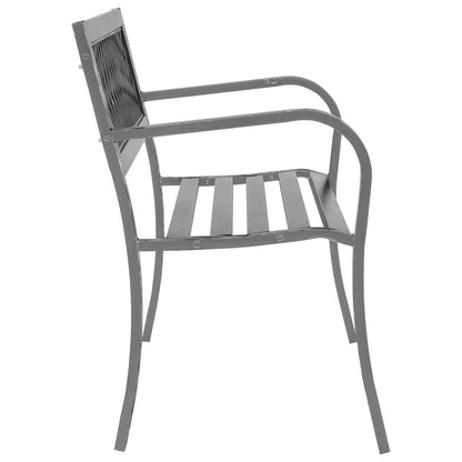Elegant Black Steel Garden Bench - 120 cm