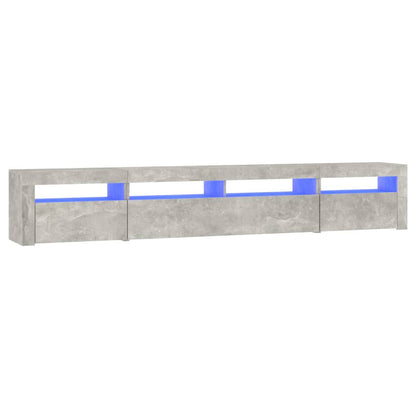 TV Cabinet with LED Lights Concrete Grey 240x35x40 cm