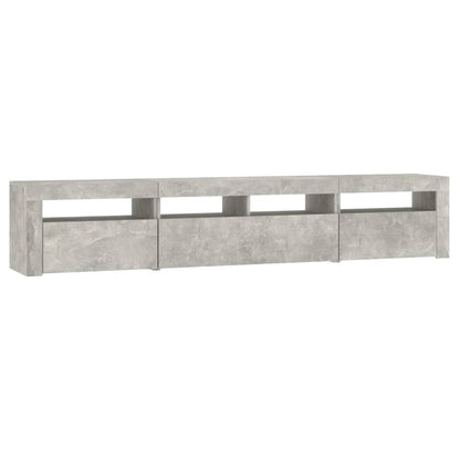 TV Cabinet with LED Lights Concrete Grey 210x35x40 cm