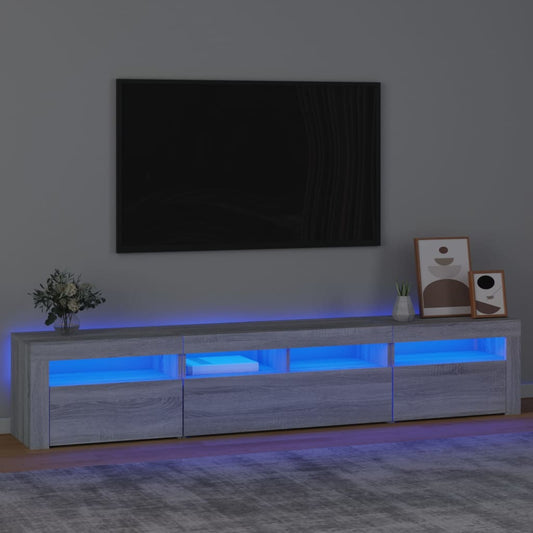 TV Cabinet with LED Lights Grey Sonoma 210x35x40 cm