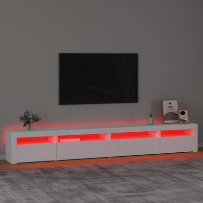TV Cabinet with LED Lights White 270x35x40 cm
