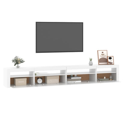 TV Cabinet with LED Lights White 270x35x40 cm