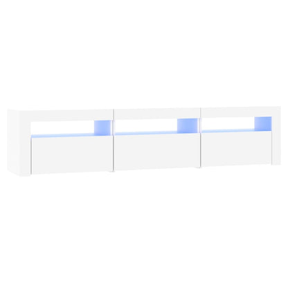 TV Cabinet with LED Lights White 180x35x40 cm