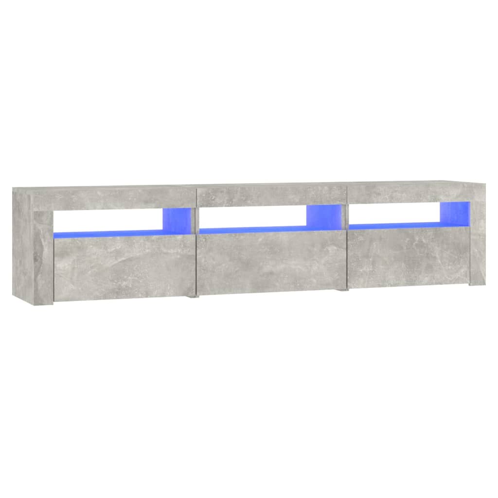 TV Cabinet with LED Lights Concrete Grey 180x35x40 cm