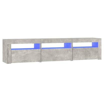 TV Cabinet with LED Lights Concrete Grey 180x35x40 cm