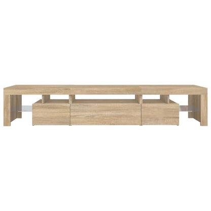 TV Cabinet with LED Lights Sonoma Oak 215x36.5x40 cm